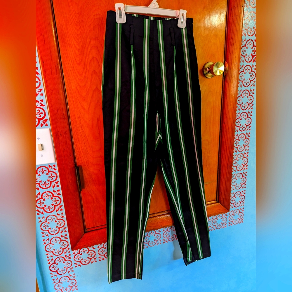 Green and black collectif pants